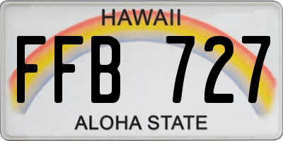 HI license plate FFB727