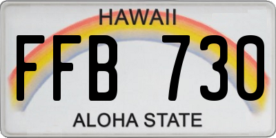 HI license plate FFB730