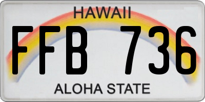 HI license plate FFB736