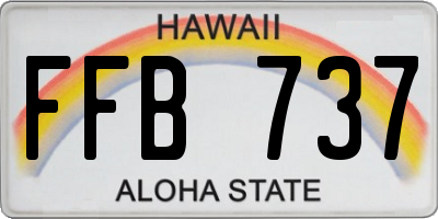 HI license plate FFB737