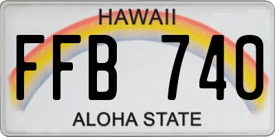 HI license plate FFB740
