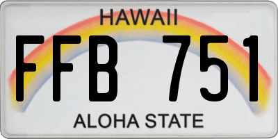 HI license plate FFB751