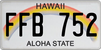 HI license plate FFB752