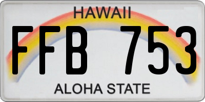 HI license plate FFB753