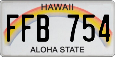 HI license plate FFB754