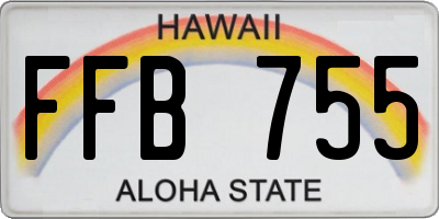 HI license plate FFB755