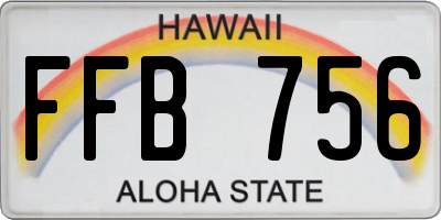 HI license plate FFB756