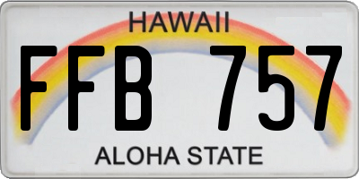 HI license plate FFB757