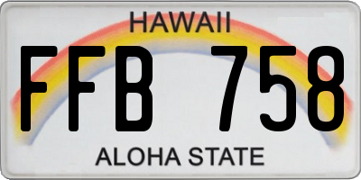 HI license plate FFB758