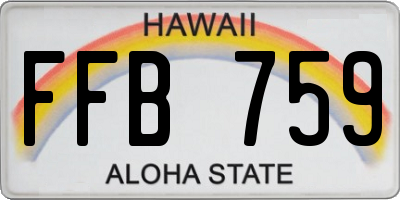 HI license plate FFB759