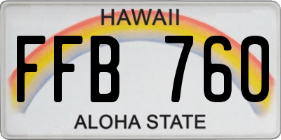 HI license plate FFB760