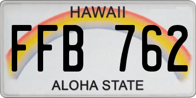 HI license plate FFB762
