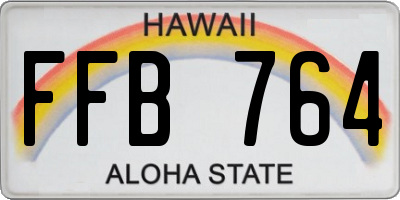 HI license plate FFB764