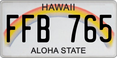HI license plate FFB765