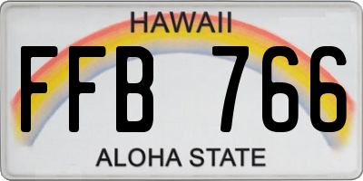 HI license plate FFB766