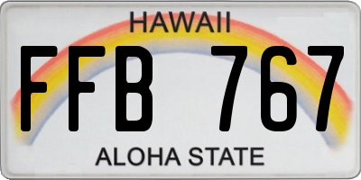 HI license plate FFB767