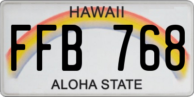 HI license plate FFB768