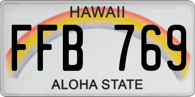 HI license plate FFB769
