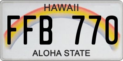 HI license plate FFB770