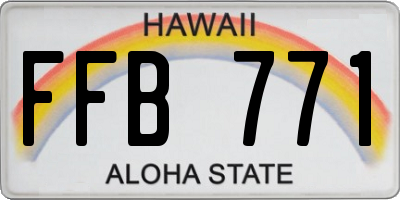 HI license plate FFB771