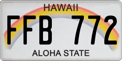 HI license plate FFB772
