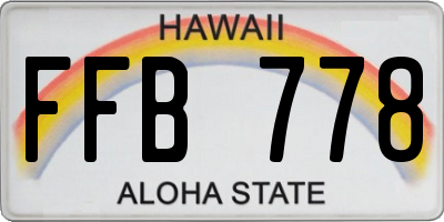 HI license plate FFB778