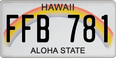HI license plate FFB781