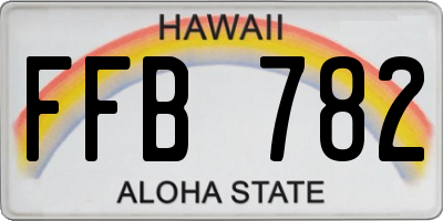 HI license plate FFB782