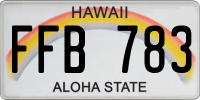 HI license plate FFB783
