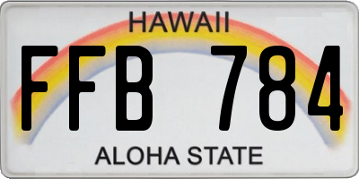 HI license plate FFB784