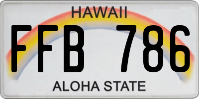 HI license plate FFB786