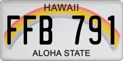 HI license plate FFB791