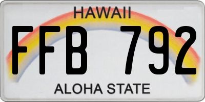 HI license plate FFB792