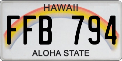 HI license plate FFB794