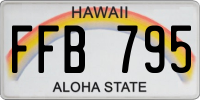 HI license plate FFB795