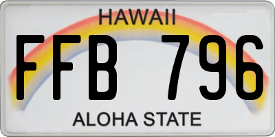 HI license plate FFB796