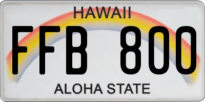 HI license plate FFB800