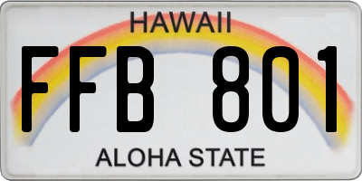 HI license plate FFB801