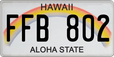 HI license plate FFB802
