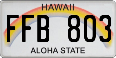 HI license plate FFB803