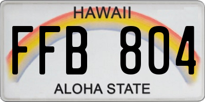 HI license plate FFB804