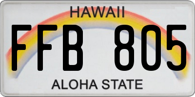 HI license plate FFB805