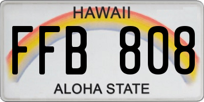 HI license plate FFB808