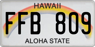 HI license plate FFB809