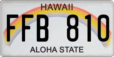 HI license plate FFB810