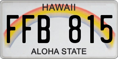 HI license plate FFB815