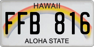 HI license plate FFB816