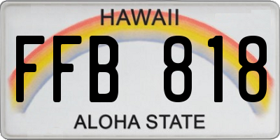 HI license plate FFB818