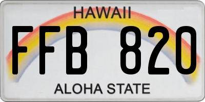 HI license plate FFB820