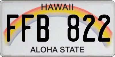 HI license plate FFB822